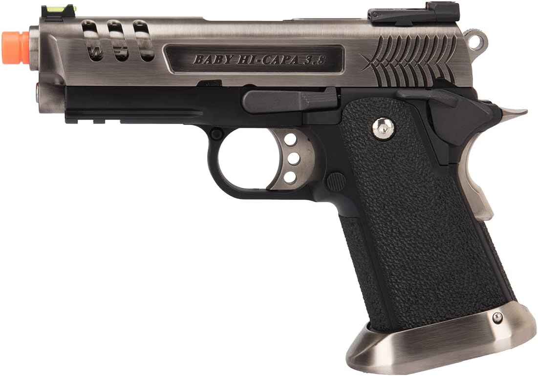 3.8 Hi-Capa Velociraptor 7.2" inches Gas Blowback Airsoft Pistol - Black -WE Tech