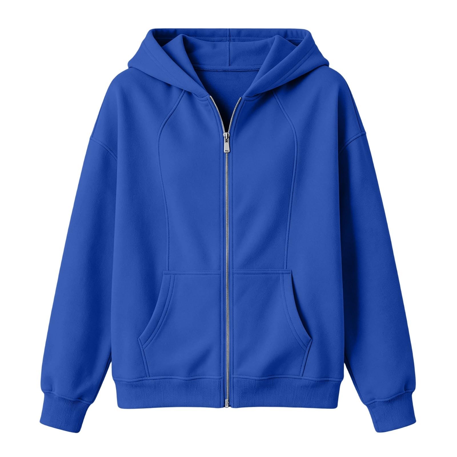 Sudadera con capucha para mujer, con cremallera grande, informal, cálida