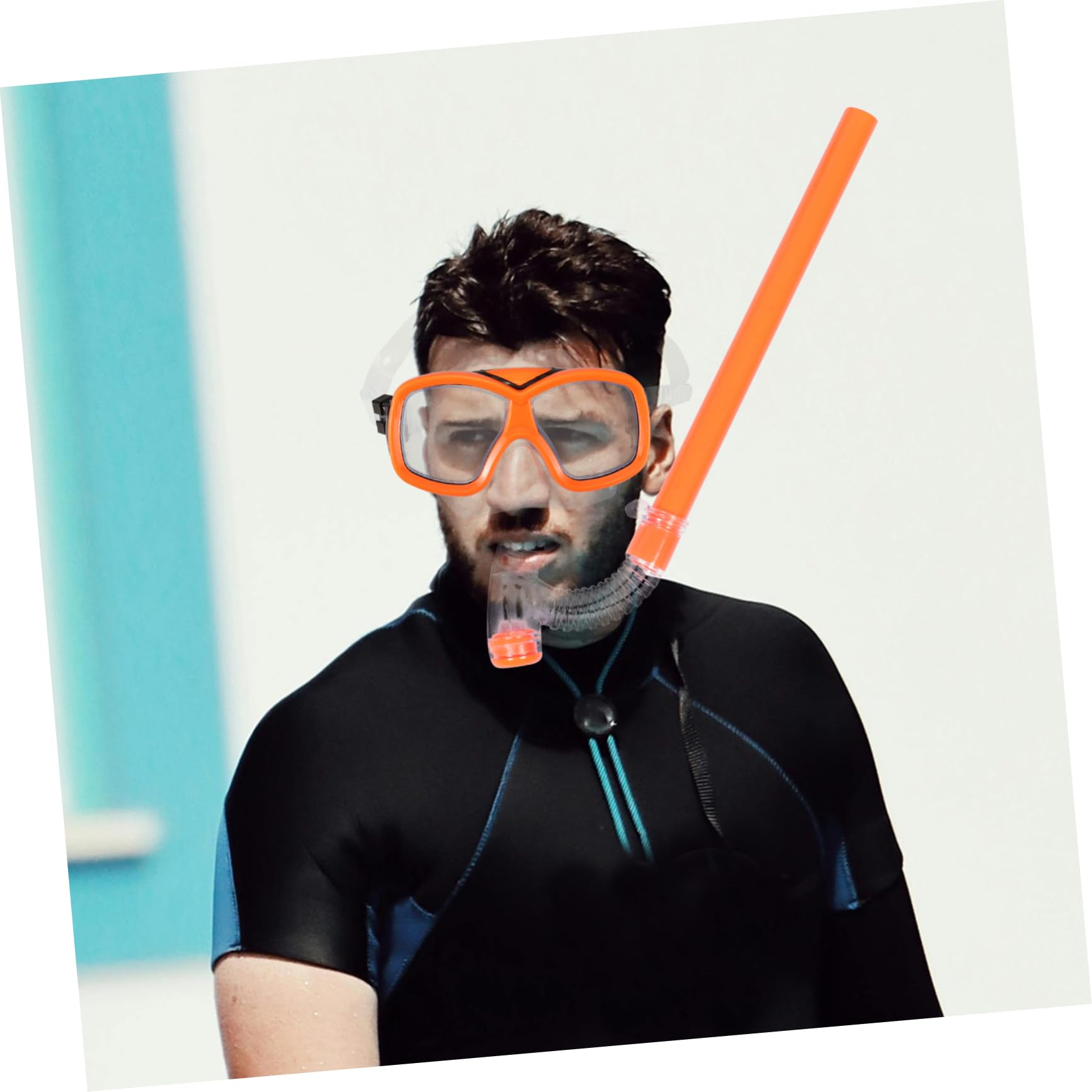 Equipo de Snorkel para Niños 1 Juego Naranja de Plástico | Gafas de Visión Amplia, Boquilla Ergonómica, Aletas Cortas para Nadar, Diseño Simple