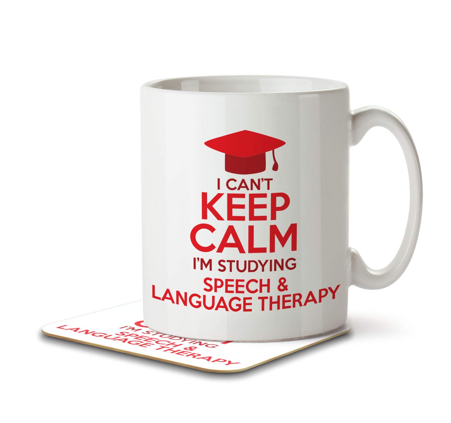 The Inky Penguin White - I Can't Keep Calm I'm Studying Speech & Language Therapy - Student Mug And Coaster, Ceramic, 11Fl. Oz.