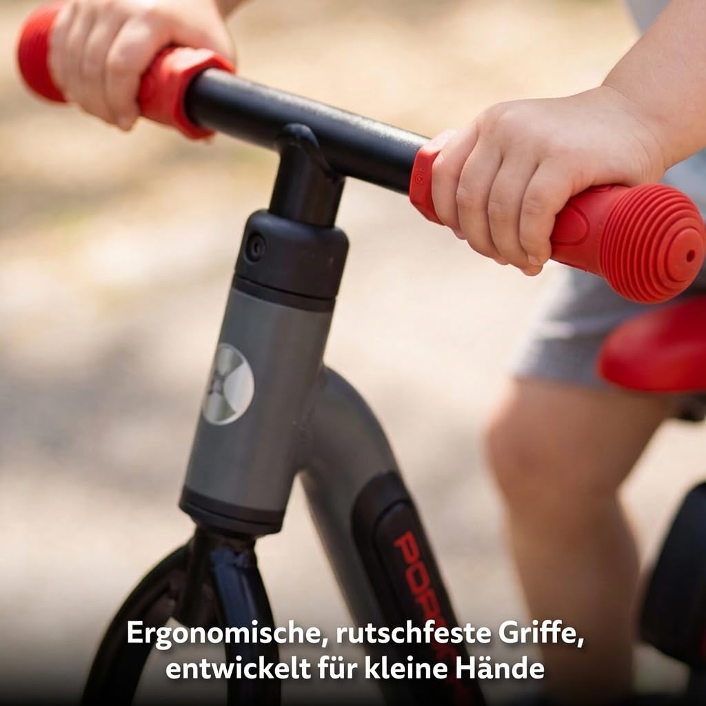 MICRO™ Smart Balance Bike | Porsche Edition | inkl. MySTOPY Bremsunterstützung mit Fernbedieunung | Laufrad für Kinder ab 18 Monaten | Porsche Schriftzug LED | Jungs & Mädchen