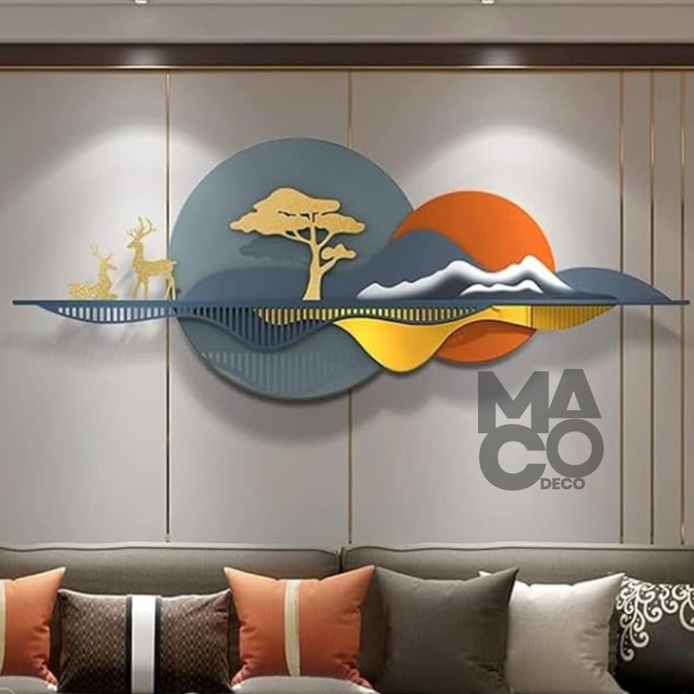 MACODECO Elegant Home Decor Deer wall decor - Wall Decor Items for Living Room, Sophisticated Home Decoration Items for Living Room - Enhance Your Space with Stylish Wall Art-image-33