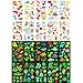 Qpout Set Di Tatuaggi Temporanei Con Dinosauro e Spazio Esterno 122 Pezzi, Tatuaggi Finti Luminosi Per Bambini, Adesivi Per Feste Per Ragazzi 10 Fogli Che Si Illuminano Al Buio