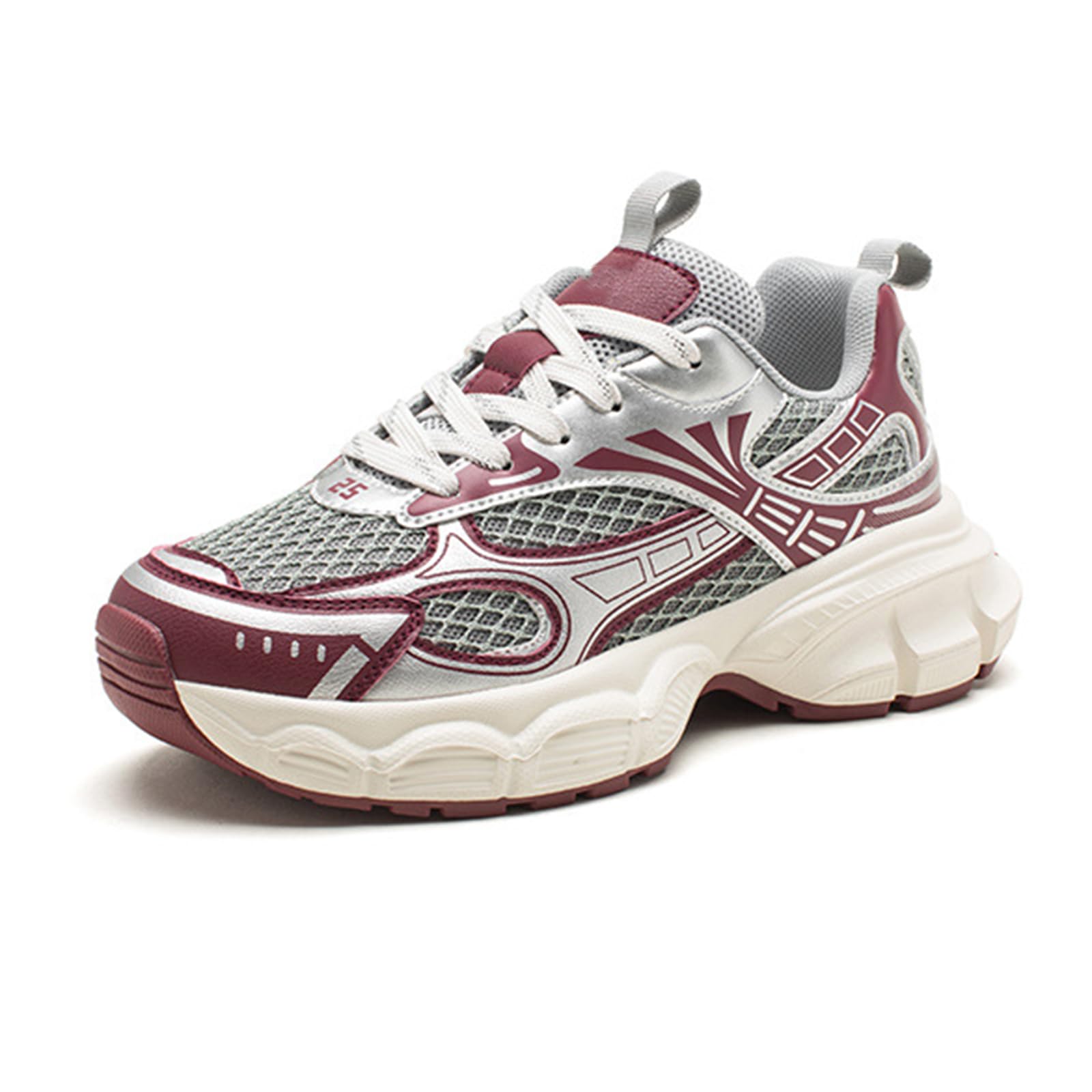 ふみ Amazon.com: ZFBBD Women's Silver Fashion Sneakers - Chunky