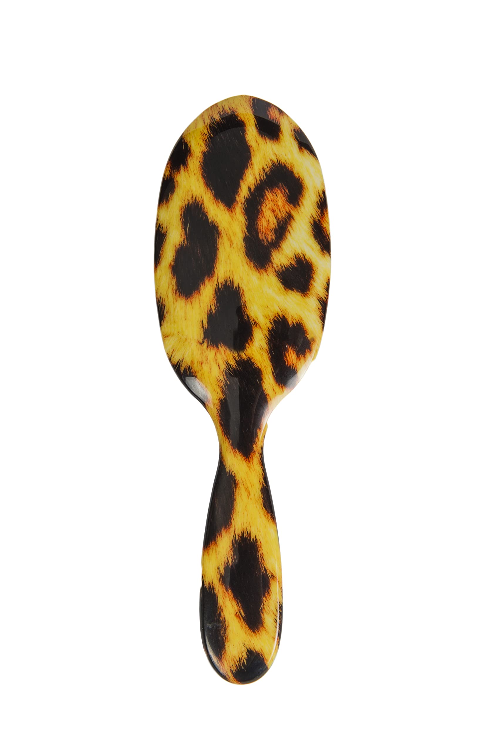 Rock & Ruddle Spazzola per capelli naturale in pura setola per donne e bambini (grande, 21 cm), capelli bagnati o asciutti, districante lisciante e lisciante, prodotta nel Regno Unito - leopardato