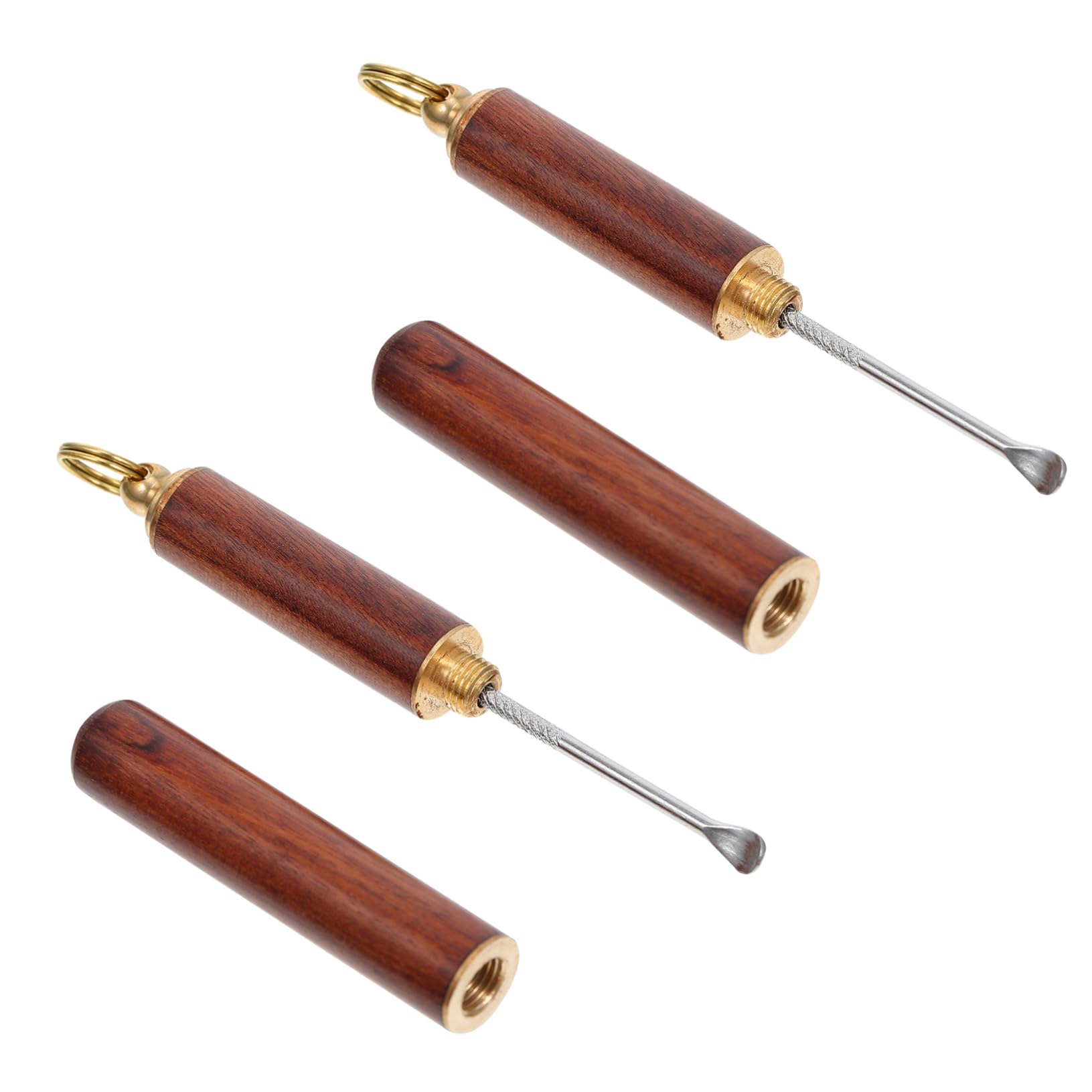 Wooden Ear Spoons 2-Pack Spiral Ear Wax Cleaning Tools Portable Earwax Removal Care Accessories for Home and Travel