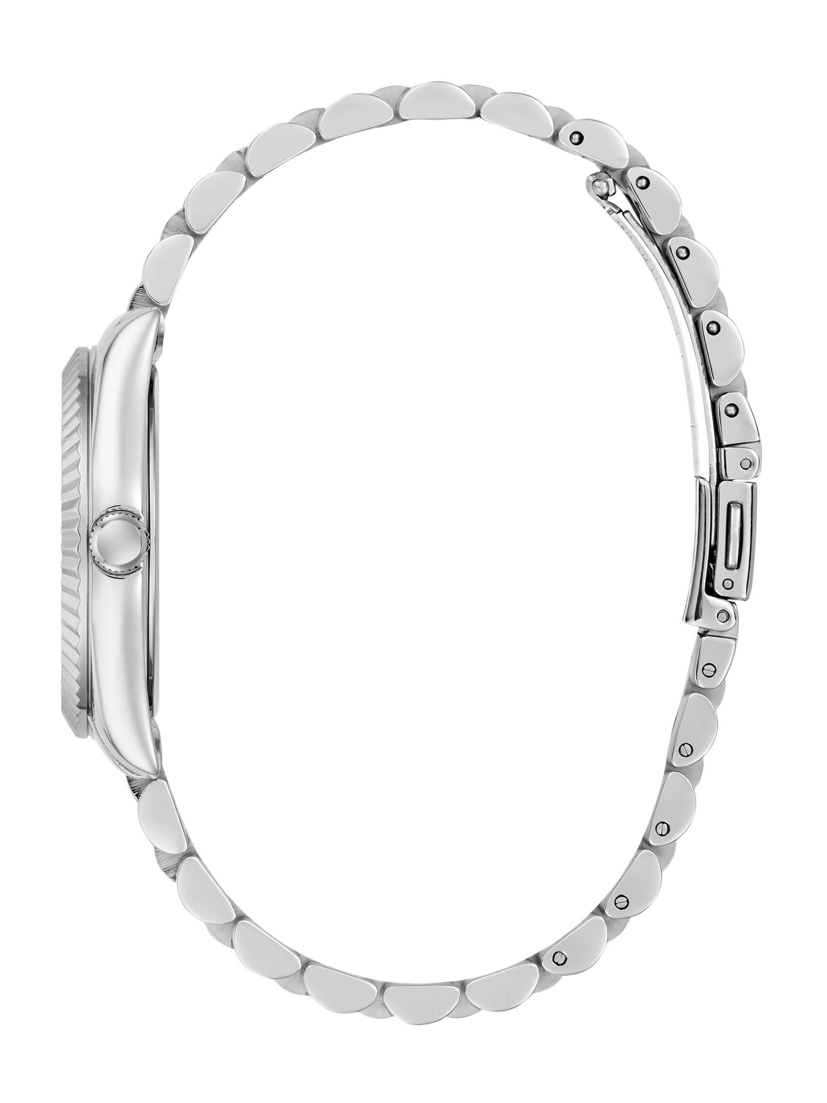 Guess Damski srebrny zegarek Jada 34 mm z paskiem ze stali nierdzewnej i ochroną przed wodą 3 bary - GW0936L1