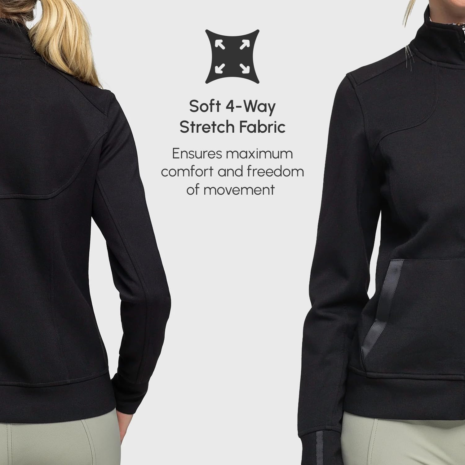 Kastel Denmark Women's Soft Scuba Full Zip 4-way Stretch Team Jacket | Lightweight Outerwear Outdoor Active Sportswear Layer