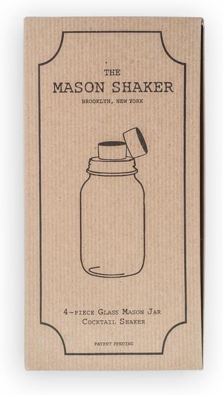 W&P Mason Cocktail Shaker | Silver, 4 Pieces, 32 Ounce | Bar Tool, Craft Cocktail Set, Dishwasher Safe