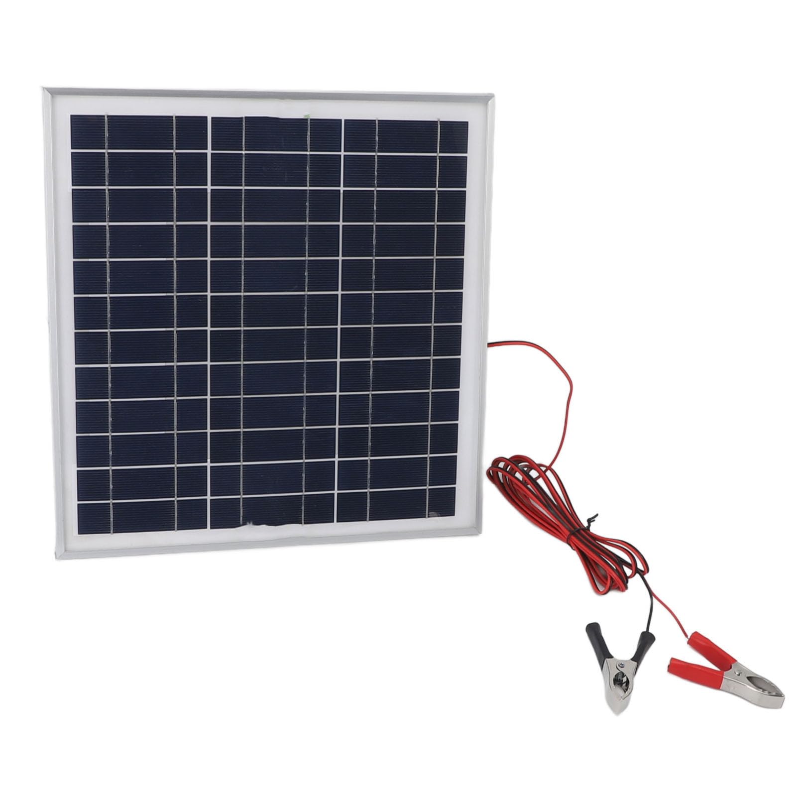 Pannello Solare Portatile 50W in Silicio Monocristallino con Cornice in Alluminio, Cavo da 3 Metri e Morsetti per Batteria, Ideale per Campeggio, Escursionismo e