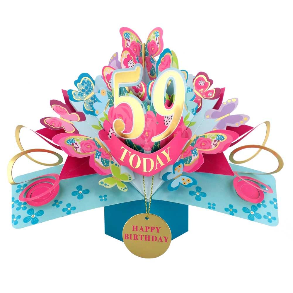 59 Today Happy 59th Birthday Pop-Up Greeting Card Love Kate's Pop Up Cards Her Design POP236MC59 โ image 1