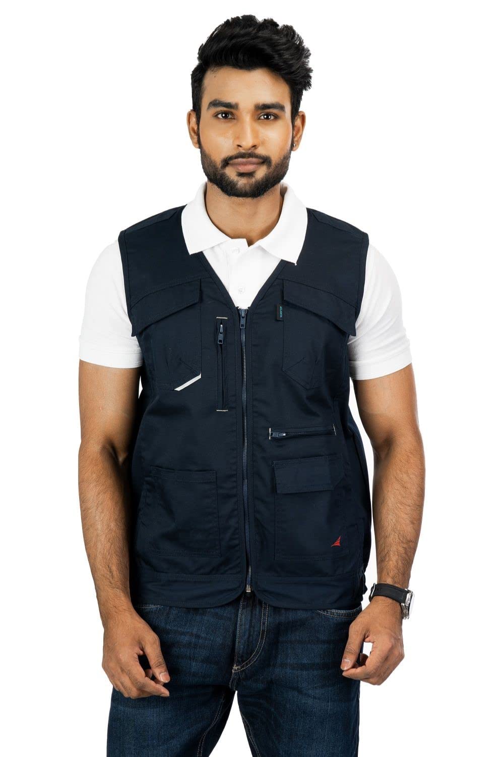 Atacama Atlanta Solid Navy Multi-Utility Workwear Multi Pocket Outdoor Hiking Utility Adventure Vest with Reflective Tape (B0BTJ1QNGB) Amazon Price History, Amazon Price Tracker