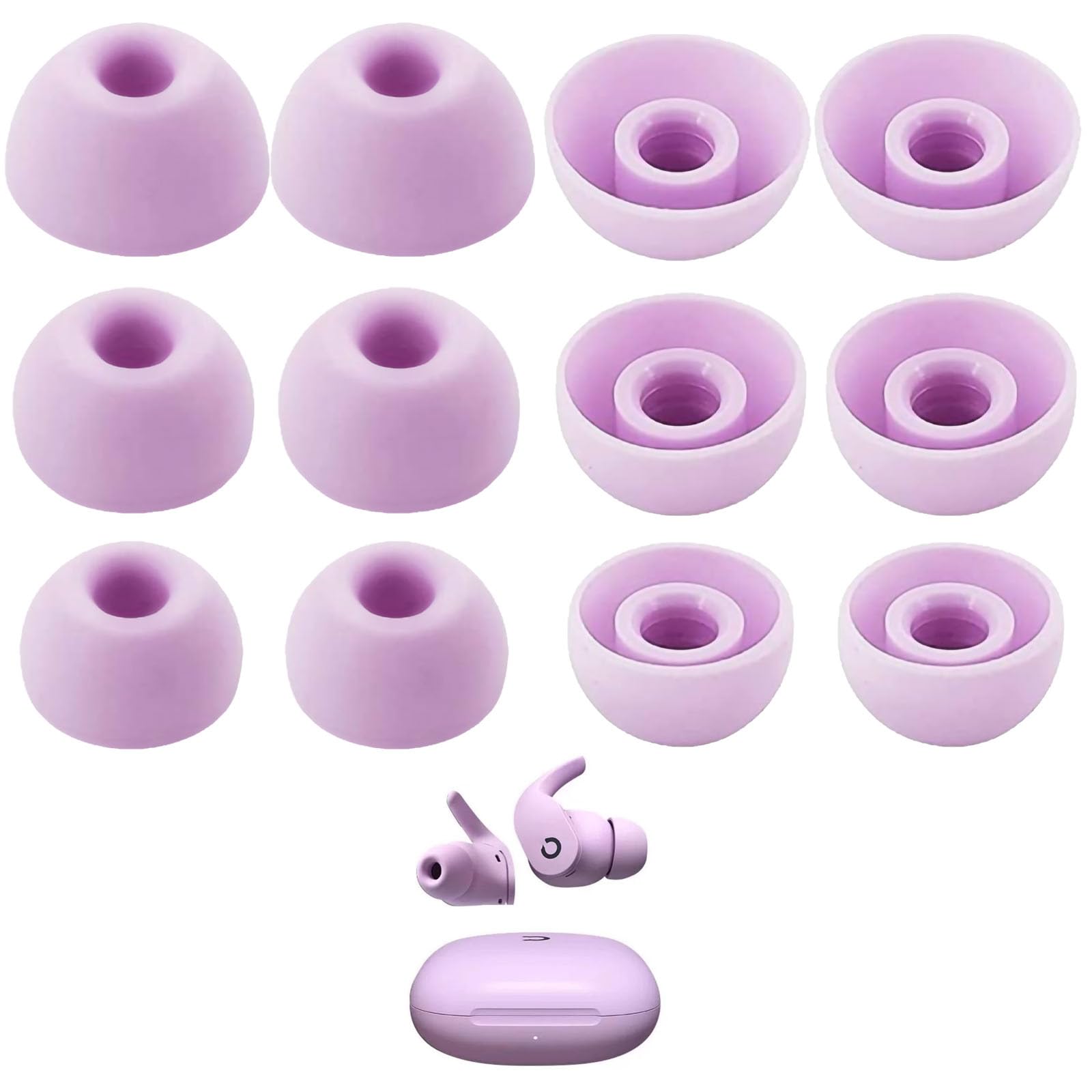 Miayaya Silicone Tips Replacement Earbuds Tips for Beats Fit Pro True Wireless Earbuds Tips Eartip, Fit in The Charging Case Ear Covers, S/M/L, 6