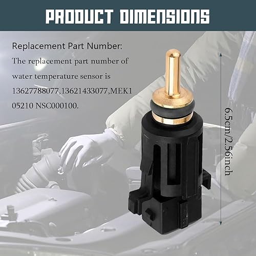 Miniatura 2 de Sensor de temperatura del refrigerante en la manguera inferior del radiador, sensor de temperatura del agua, reemplaza #13627788077, sensor de