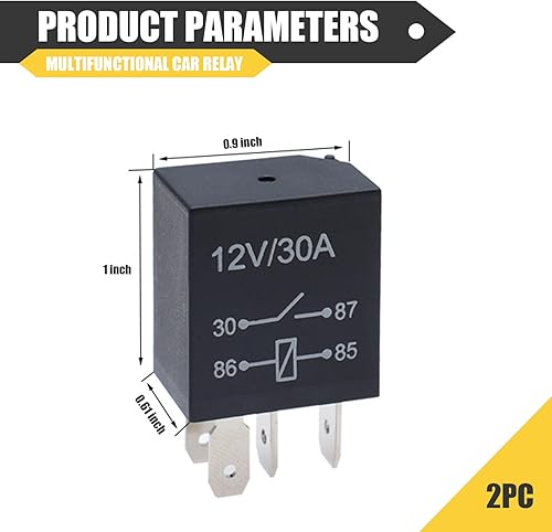 Miniatura 2 de Flygun 2 relés automotrices de cuatro pines, CC 12 V 30 A, carcasa ignífuga, relé de arranque impermeable, accesorio de repuesto de motor