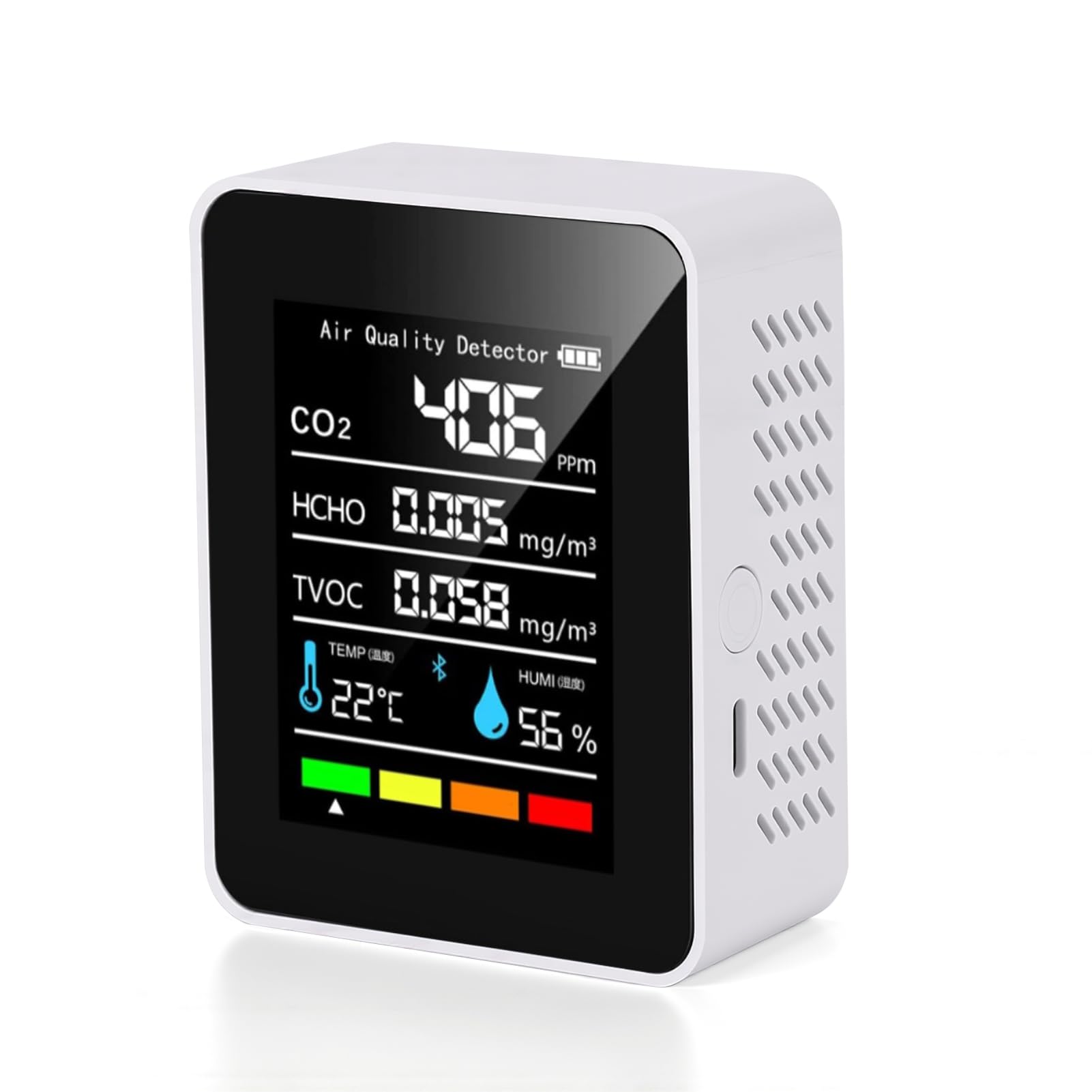 Air Quality Monitor Indoor, Carbon Dioxide Monitor with LCD Display, Carbon Dioxide Detector, CO2 Monitor, 5 In 1 Air Pollution Tester for Home Kitchen Office Car-image-11