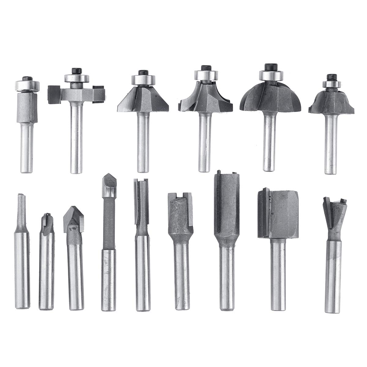 RanDal 12/15 sztuk srebrnych frezów zestaw z twardego metalu do cięcia drewna Rotary Tool-15