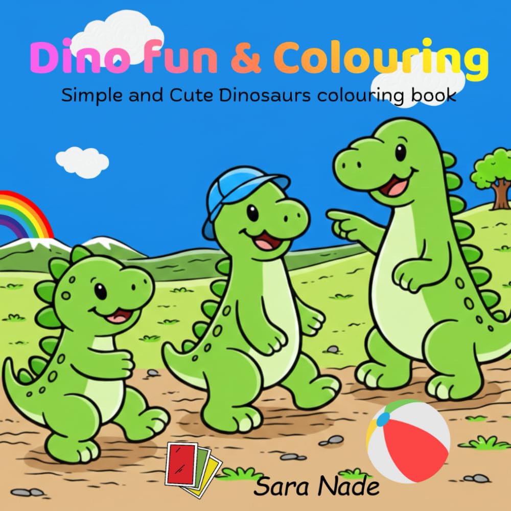 Dino Fun & Colouring: Simple and Cute Dinosaurs colouring book