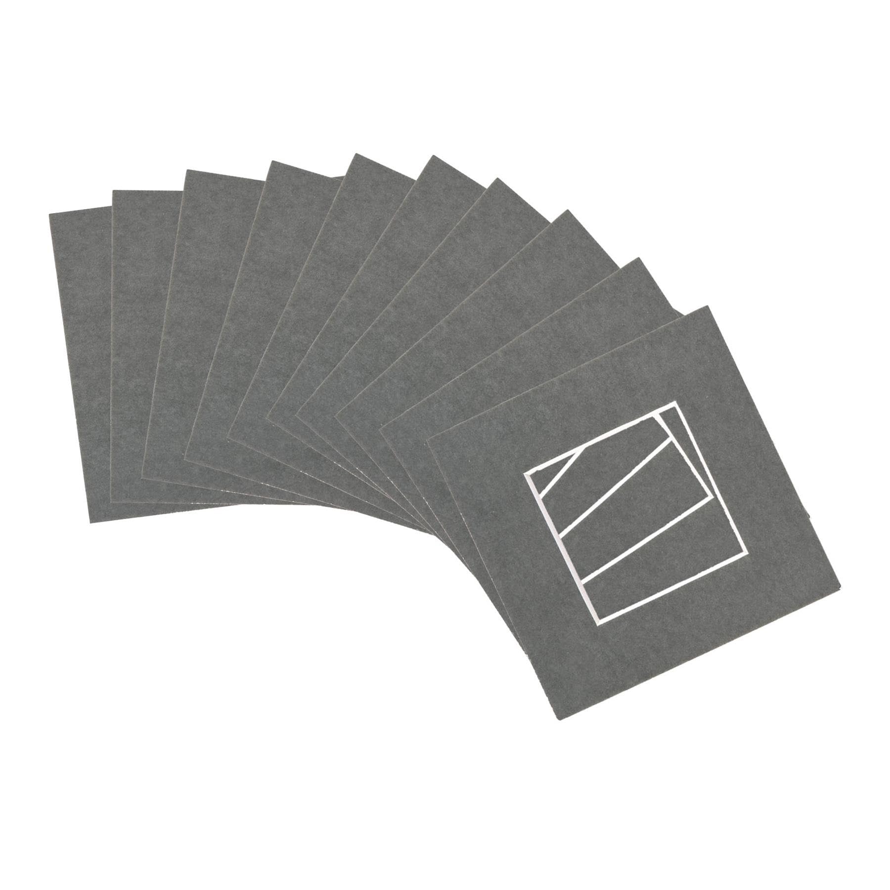 Nicola Spring 10pc Picture Photo Mounts Set - To Fit Frame Size 4 x 4 for Image Size 2 x 2 - Grey