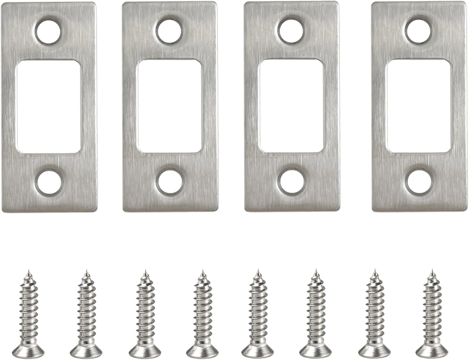 Stainless Steel Deadbolt Strike Plate Square Round Corner Backplate 1