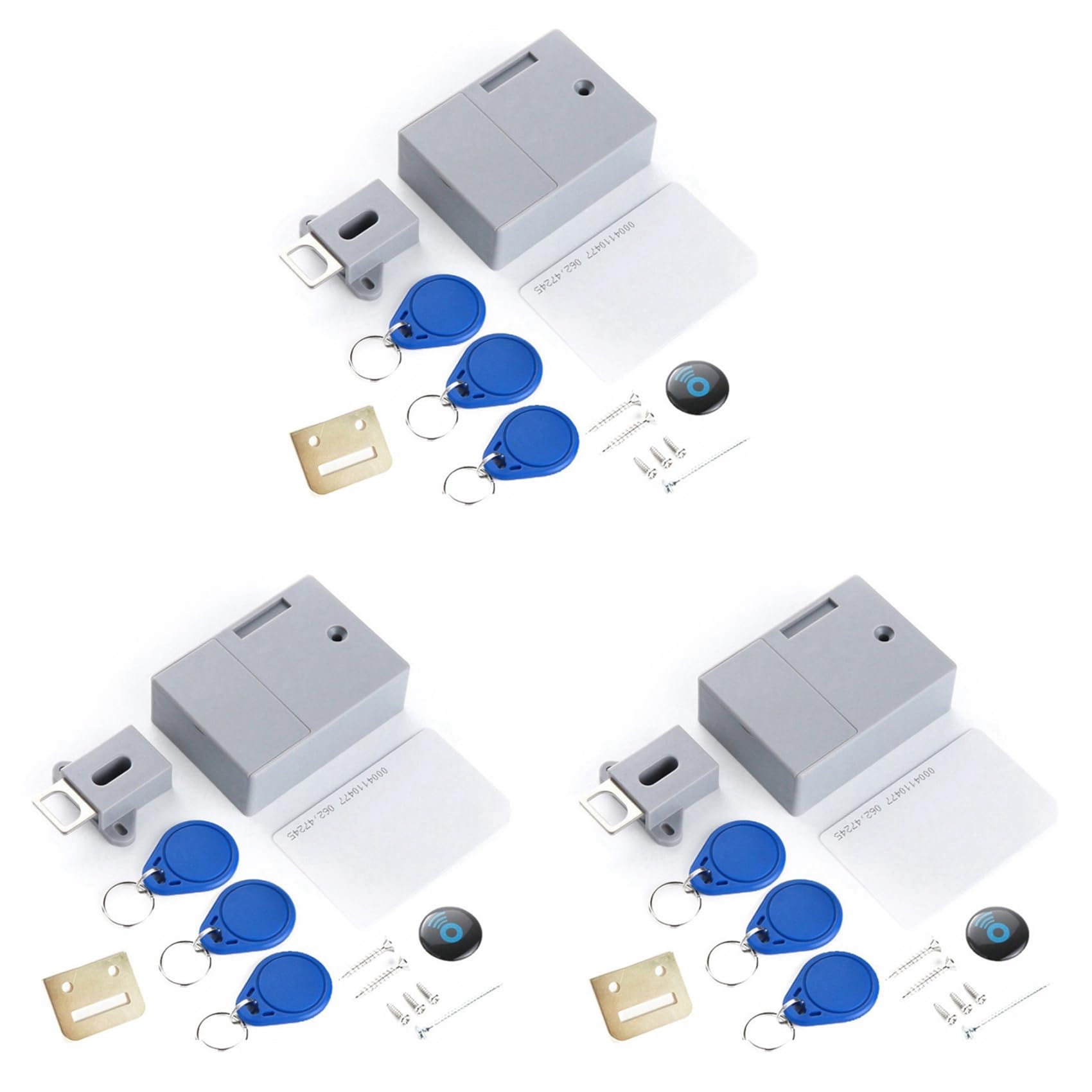 Jnchdghwa 3X RFID Electronic Cabinet Lock Electronic Dark Lock Hidden for Wooden Cabinet Locker Drawer Shoe Cabinet Drawer Lock