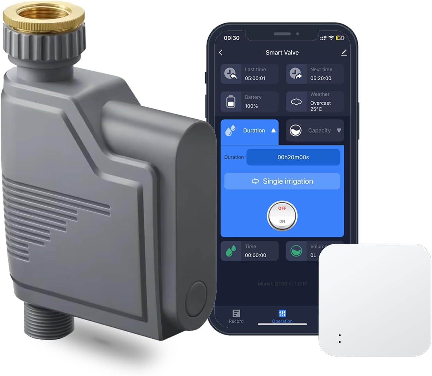 Haozee WiFi Sprinkler Timer,Smart Water Timer for Garden Hose with Hub,Built-in Flow Meter,Support Home Assistant Zigbee2mqtt,Automatic Irrigation Controller System for Lawns and Yard.