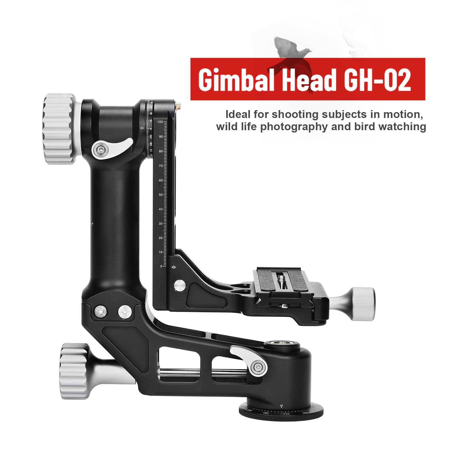 GH-02 Gimbal Head Aluminum Load 66 lbs(30 Kgs