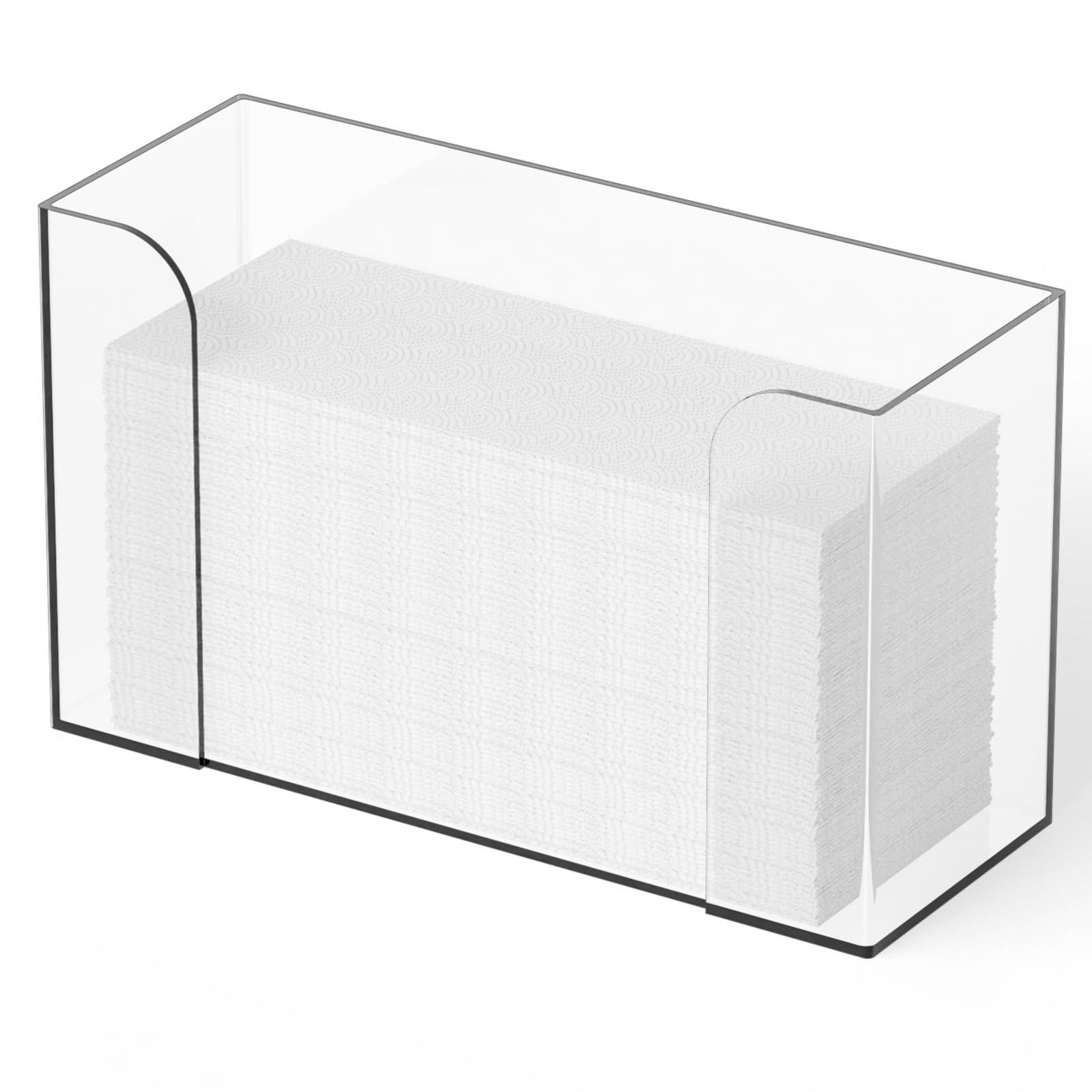 Distributeur essuie-mains pliable acrylique transparent et porte-serviette de comptoir en Z C