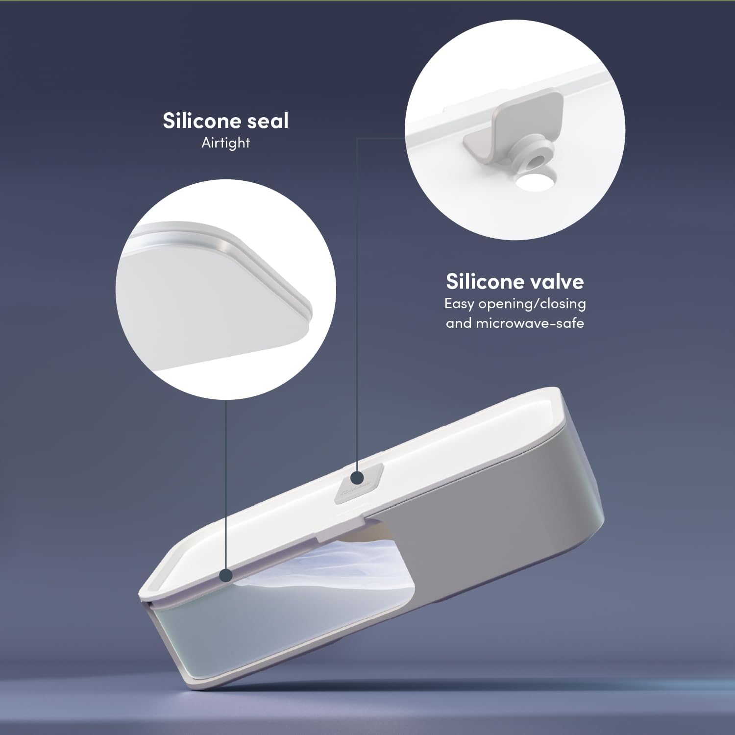 monbento - Bento Box Adult MB Original Blue Denim - 2 Leakproof Compartments - Stackable Lunch Box Perfect for Work/Picnic/Sports - BPA Free Food Containers - Microwave & Dishwasher Safe - Blue