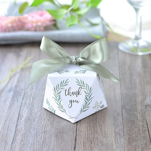 Miniatura 2 de lovecabin Forma de diamante verde bosque estilo cajas de dulces favores de boda bomboniere papel fiesta chocolate regalo B caja 50 unids