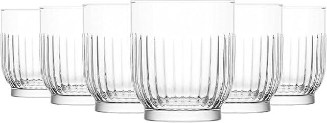 Argon Tableware Campana Tumblers - Vintage Cut Glass Water Juice Drinking Tumblers - 330ml - Pack of 6