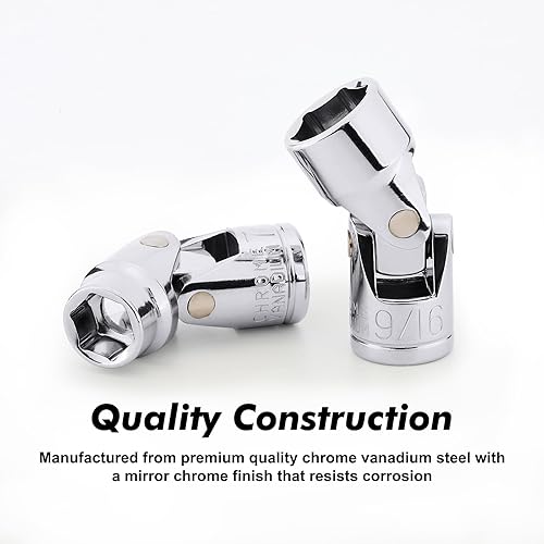 Miniatura 4 de CASOMAN Juego de llaves flexibles universales de 38 pulgadas, SAE&Metric, 38" a 34", 0.394 in a 0.748 in, 6 puntos, CR-V, cabezal giratorio, acceso