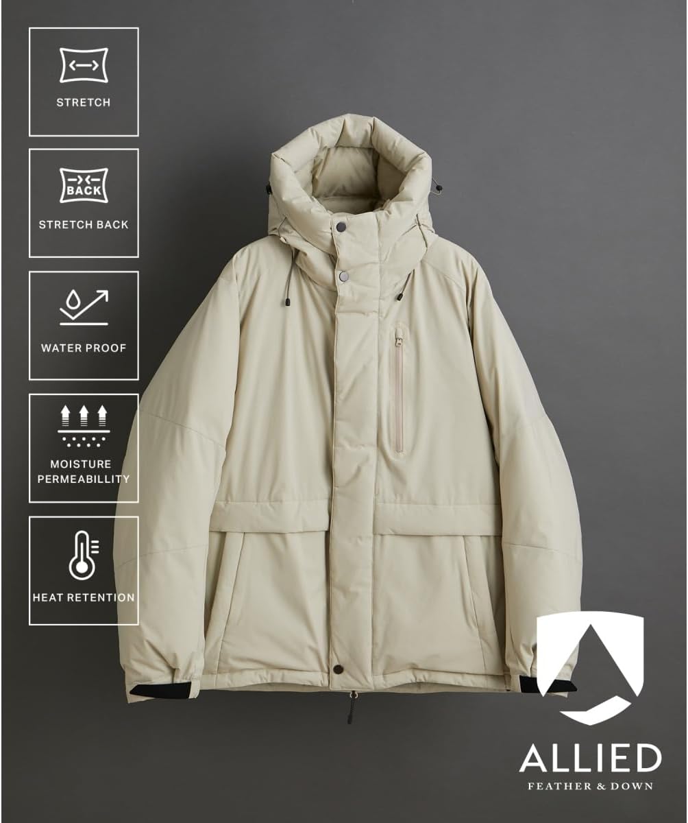 Amazon | [アダムエロペ] ALLIED 700FP ショート フーディー ダウン