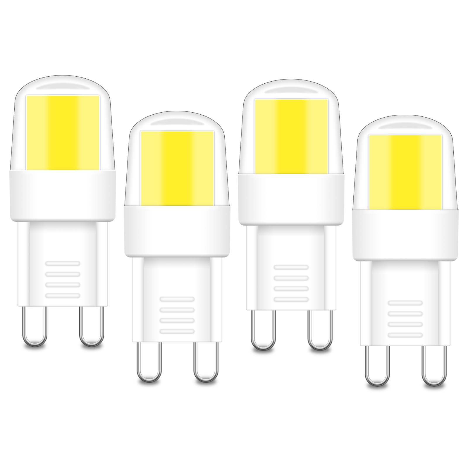TRIJZHOU G9 LED Kaltweiss COB Leuchtmittel 2W Ersatz 15W 20W 25W Halogenlampe G9 Bi-Pin Energiesparende Glühbirne Schrankbeleuchtung Restaurants Wandleuchte Wandleuchte Nicht Dimmbar, 4er Pack