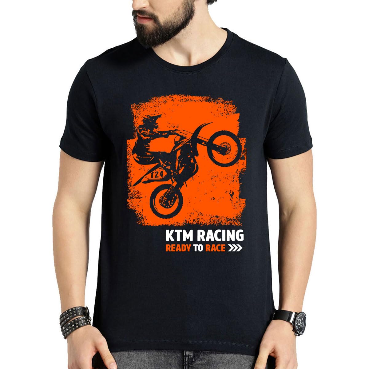 Duke Racing Printed T-Shirt for Men | Ready to Race T-Shirt | Pure Cotton Tshirt | Rider T Shirt