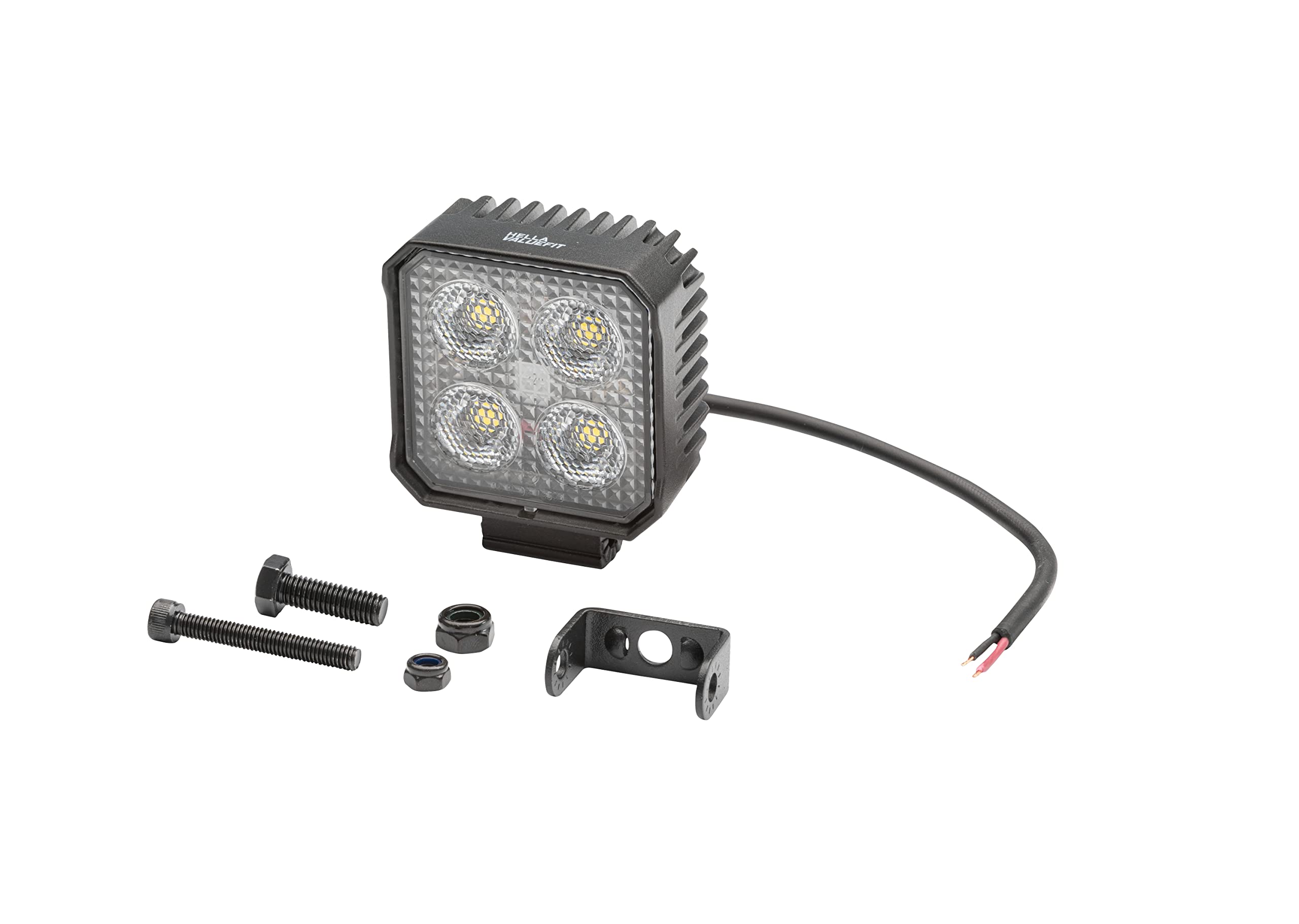 HELLA Valuefit TS1700 LED Arbeitsscheinwerfer 12V - 24V mit Rückfahrlicht 1700 Lumen 24W Rückfahrscheinwerfer für Traktor Auto LKW SUV UTV ATV - Kabellänge: 20cm - 2ZR 357 110-501 (Packung mit 4)