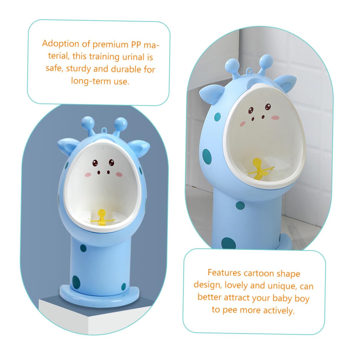 Training Urinal for Boys Height Cartoon Design Portable Potty for PP Material Hygienic Boys Standing Potty Trainer