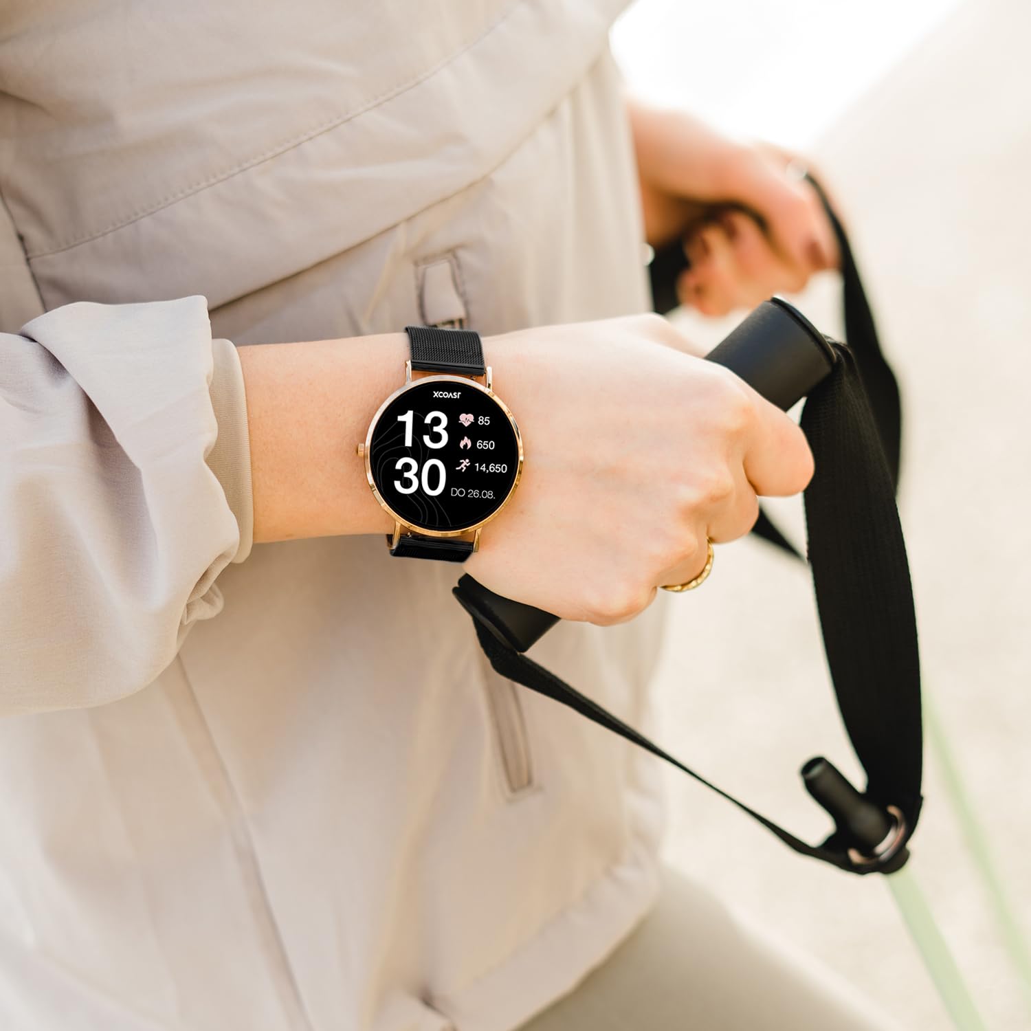 XCOAST SIONA 2 Damen Smartwatch wasserdicht IP68 Herzfrequenz 21 Sportarten 7 Tage Akku