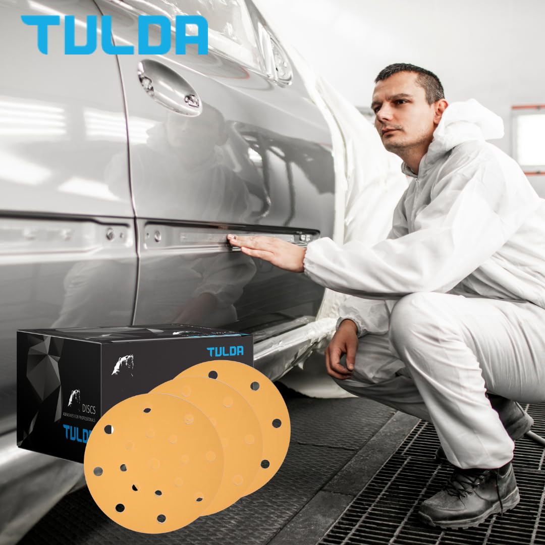 TULDA Dischi abrasivi in velcro P600 Orbital Sander Pads 6" 150mm 15 fori - Dischi a gancio e anello Tamponi abrasivi per carta per levigatrice orbitale casuale (scatola da 100 pezzi)