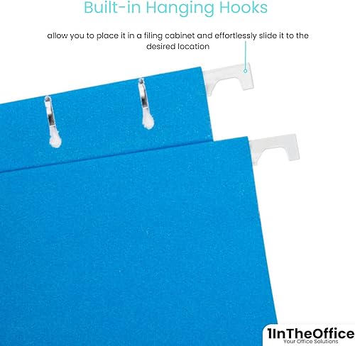 Miniatura 6 de 1InTheOffice Carpetas colgantes tamaño legal, carpeta colgante expandible, 5 pestañas ajustables, colores surtidos, paquete de 25