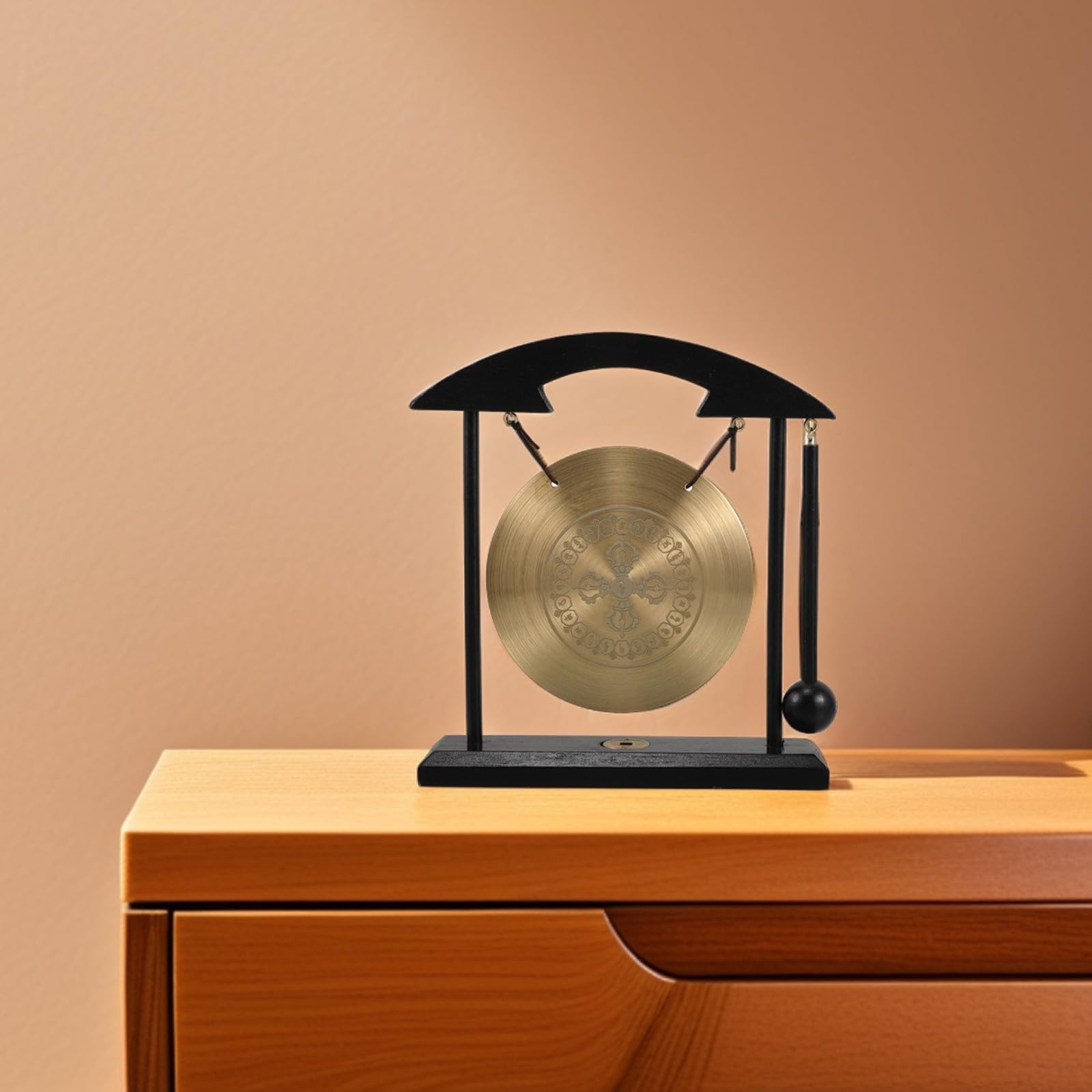 Sewroro Gong para Decoración de Escritorio Feng Shui de Latón y Sala