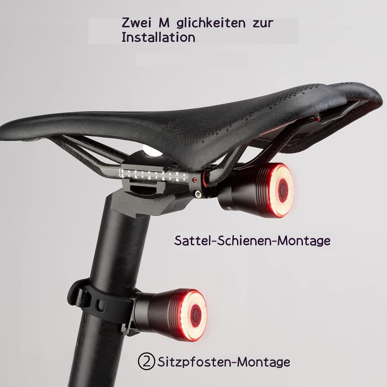 Fahrrad Smart Rücklicht | Auto ON/Off Led Fahrrad Rücklicht USB-C Aufladbar Batterie | Fahrradlicht Hinten IPX6 Wasserdicht für Rennrad, MTB, E-Bike (2025 EU-Patente)