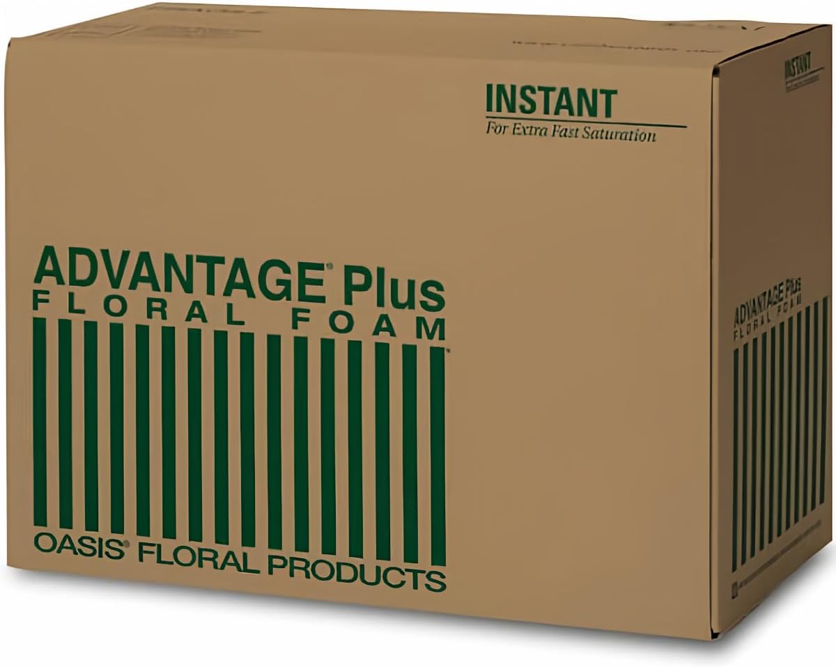 Oasis Advantage Plus Floral Foam Blocks, Bulk 48 Pieces - Flower Arrangement Supplies - Florist Grade Green Foam for Wet and