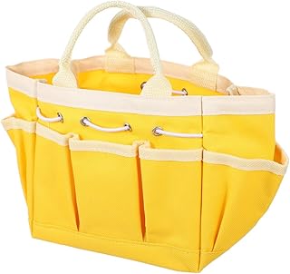 Bolsa de herramientas de jardín, bolsa de almacenamiento portátil para herramientas de jardinería, bolsa de herramientas de jardín, bolsa multifuncional (color: amarillo)