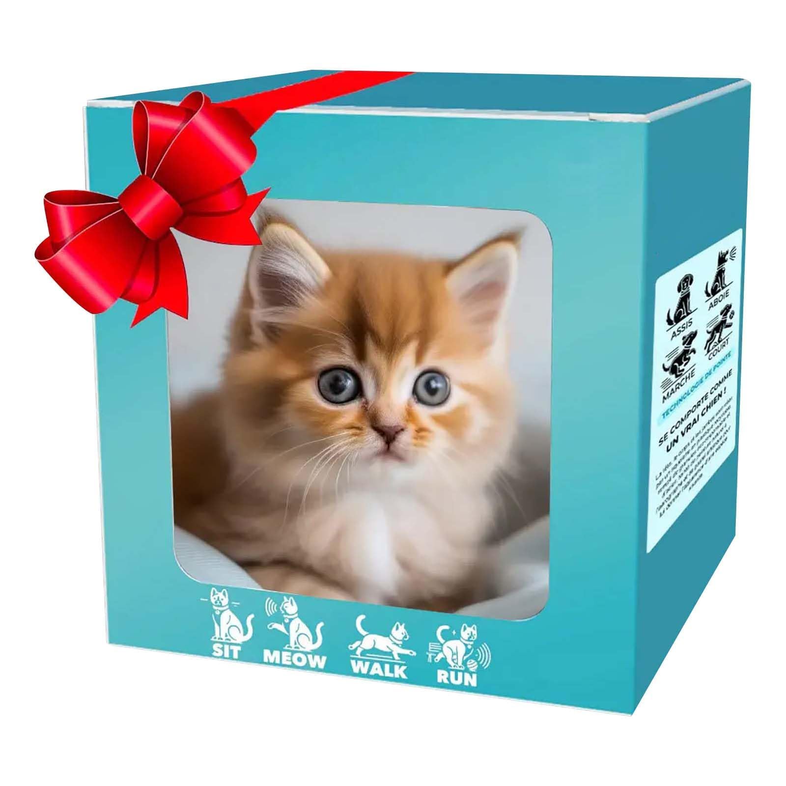 Realistic Robot Cat Toy Interactive Stuffed Robotic Animal That Acts Like a Real Cat Walking & Meowing Electric Pet for Kids Adults & Pet Lovers yellow