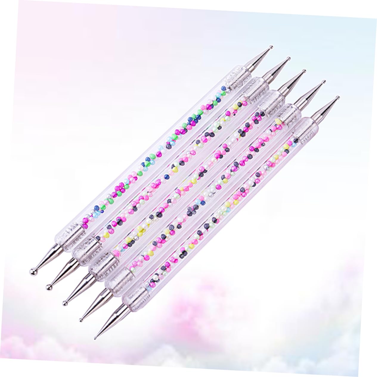 VICASKY 5Pcs Double Ended Nail Art Dotting Pens with Tips Colorful Rhinestone Picker and Manicure Tools for Fine Detailing for Home and Professional Nail Art