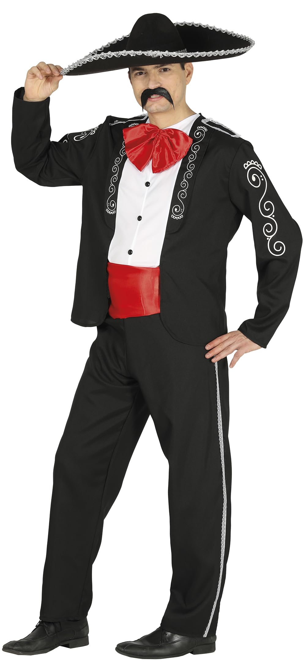 FIESTAS GUIRCA | Disfraz de Mariachi Adulto (54-56/XL) - Camisa, Chaqueta, Faja y Pantalón - Traje Mexicano para Fiestas de Disfraces, Carnaval y Celebraciones Mexicanas - Ideal para Hombres