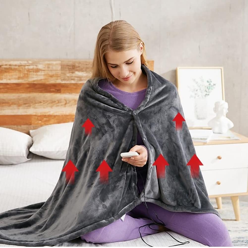 Manta Electrica Espalda Cuello 80x150CM,Almohadilla Eléctrica Térmica con 3 Niveles de Temperatura,Almohadilla Eléctrica Térmica Lavable a Máquina, Calentamiento Rápido