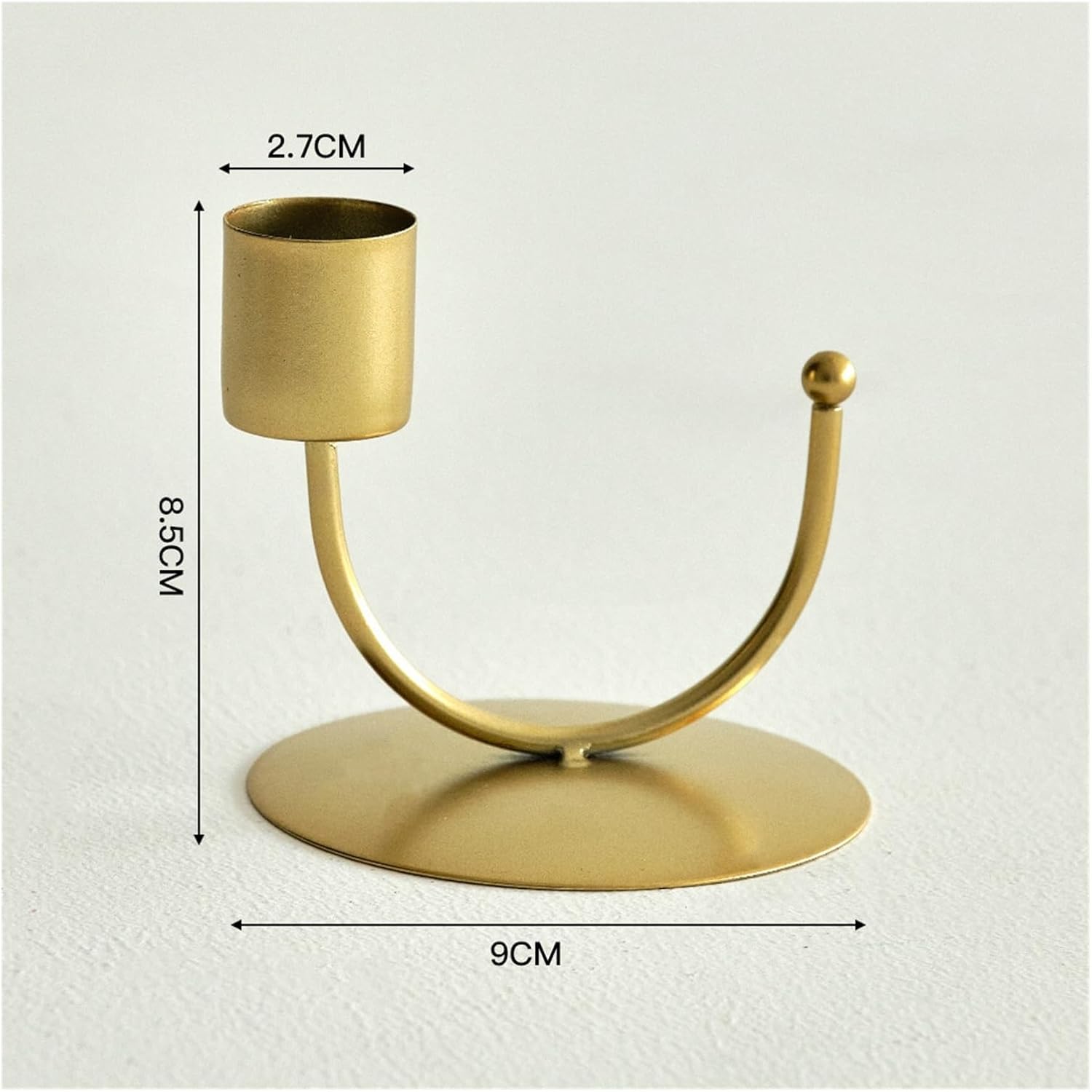 New Iron U-Shaped Double-Headed Metal Candlestick, Dining Table Candle Holder, Nordic Minimalist Light Luxury Decorative Item(C-shaped1head-gold)