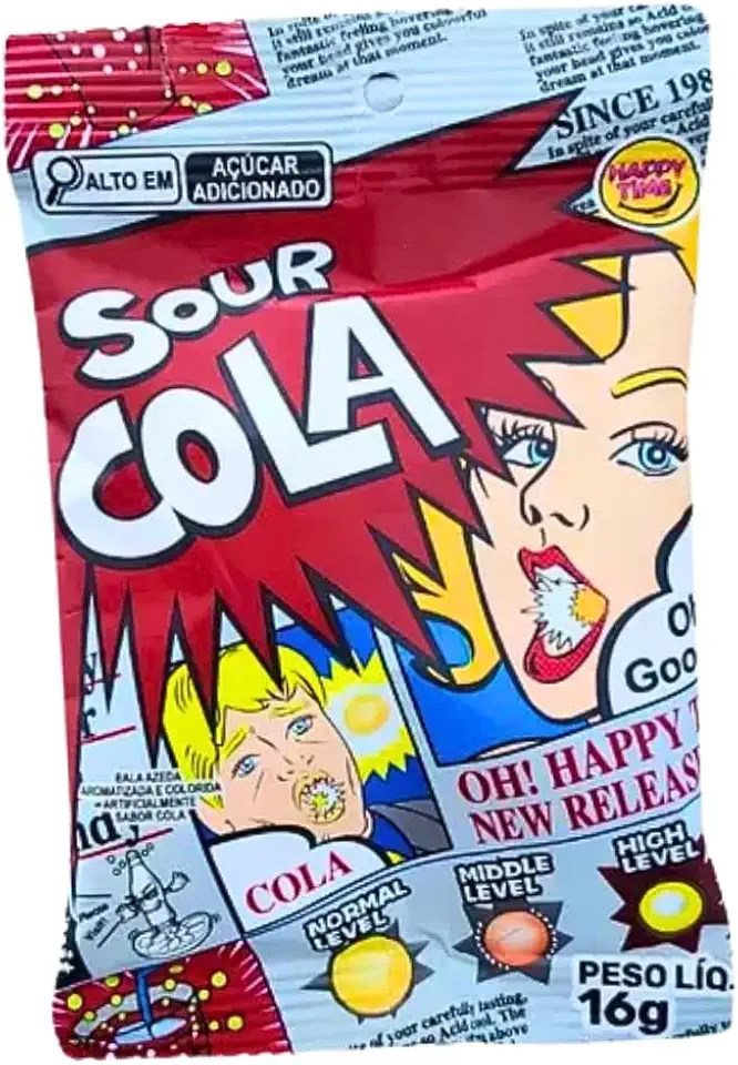 Bala Mais Azeda do Mundo Sour Cola 16g | Importada do Japão | O Desafio Ácido Extremo para Pegadinhas